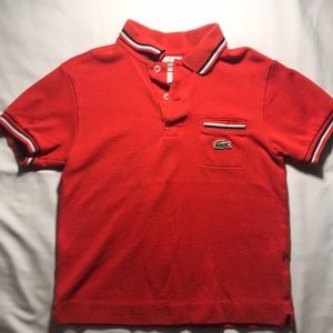 Boys red Lacoste size 6 shirt